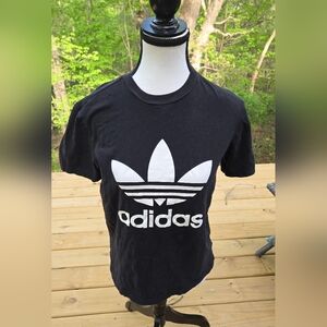 Adidas Black T-Shirt with White Logo